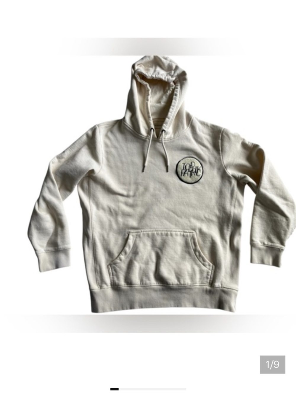 TODD PATRICK cream Hoodie with Embroidered Logo